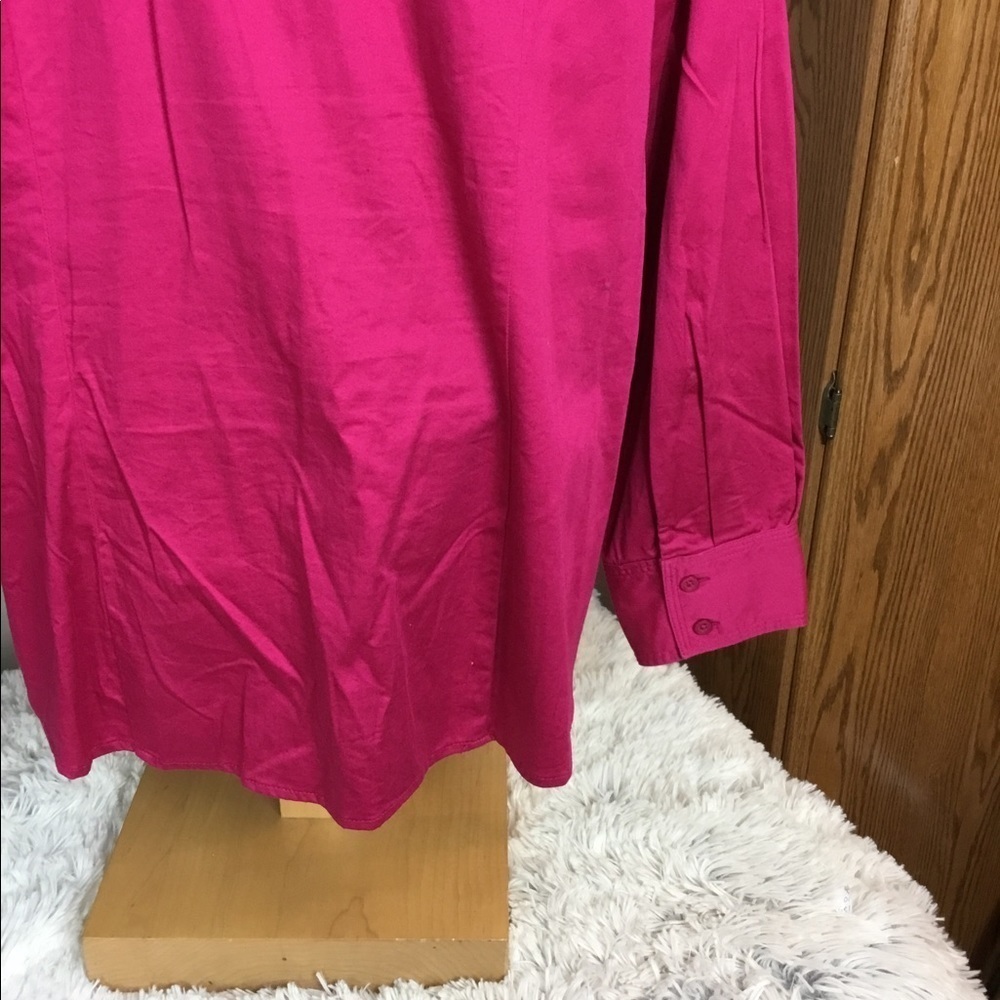 Lane Bryant size 20 pink button down long sleeve top - Picture 6 of 15
